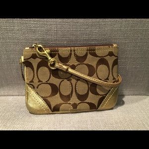 Gold Coach Wristlet